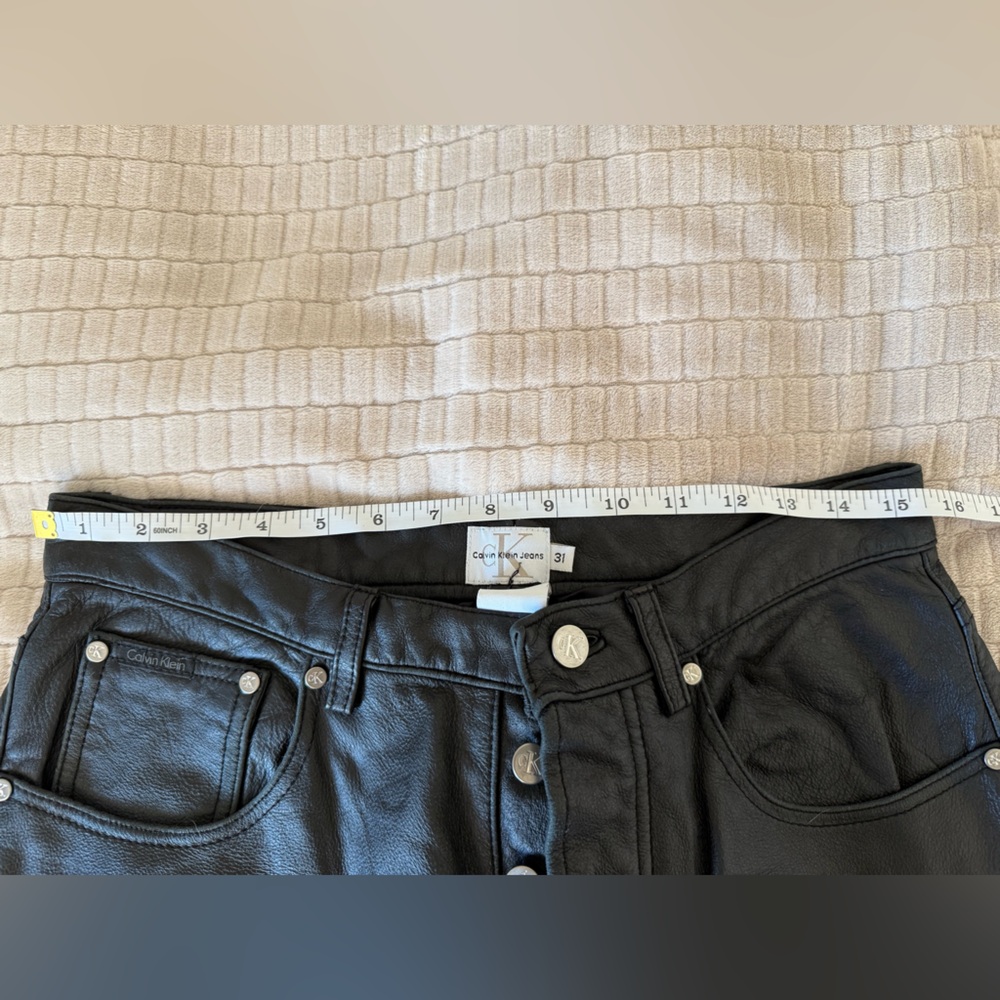 Calvin Klein Black Leather Pants - Picture 7 of 8
